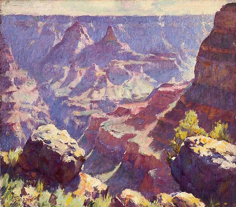 “Grand Canyon”, n.d., oil on canvas, 10 x 14 inches, Fred Jones Jr. Museum of Art, The University of Oklahoma, Norman.