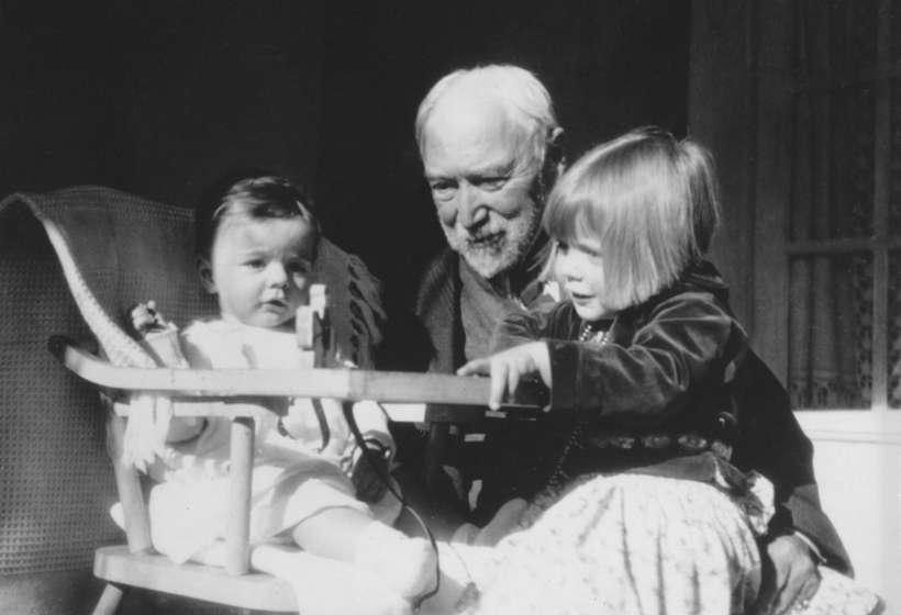E.I. Couse with his grandchildren, Virginia and Irving. Virginia Couse Leavitt became a guiding force of the Couse Foundation.