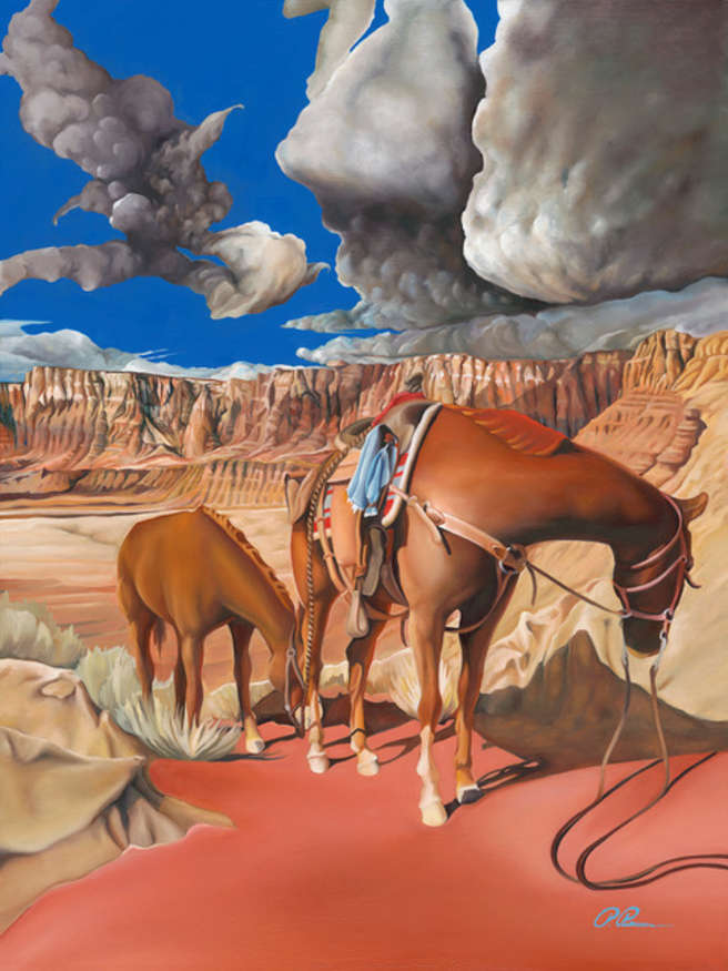 Paige Pierson | This Desert Is Theirs | oil on wood panel | 18 x 24 | Starting Bid $4000, Buy it Now Price $6000