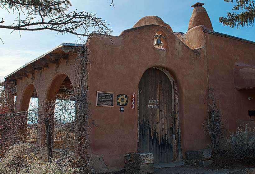 Entrance to the Couse property from Kit Carson Road.