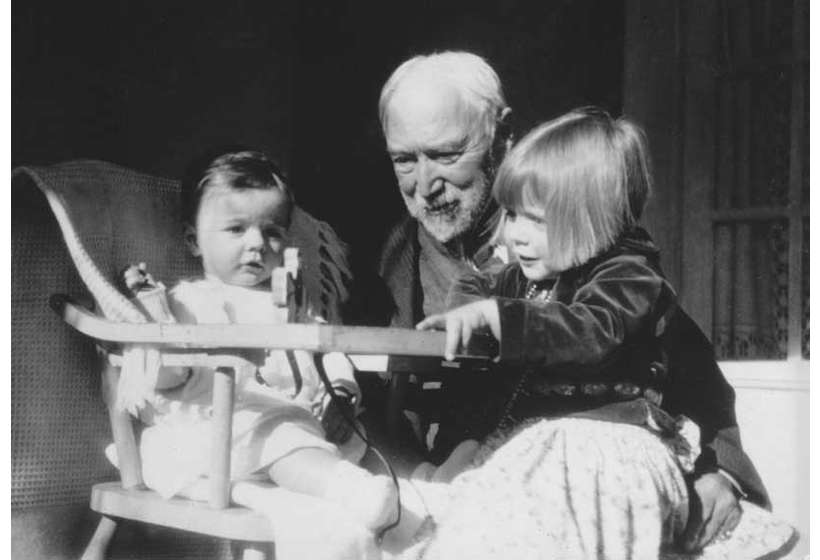 E.I. Couse with two of his grandchildren, Irving and Virginia, 1935.