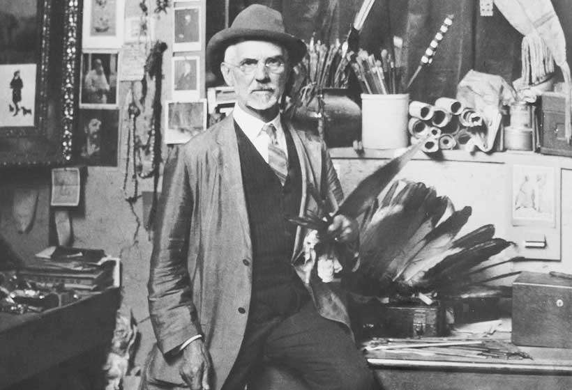 Sharp posing in his studio.