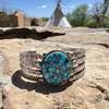 Sonny Spruce | Silver and Kingman Spider Web Turquoise Cuff Bracelet | Approximate wrist size: 6 in.