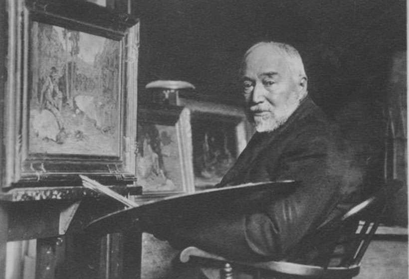 Couse at his easel, circa. 1930.