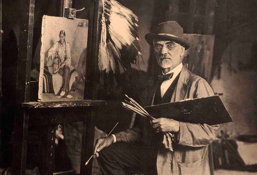 Sharp in his studio, Buffalo Bill Center of the West, Cody, Wyoming, Gift of Mr. and Mrs. Forrest Fenn, P.22.90.